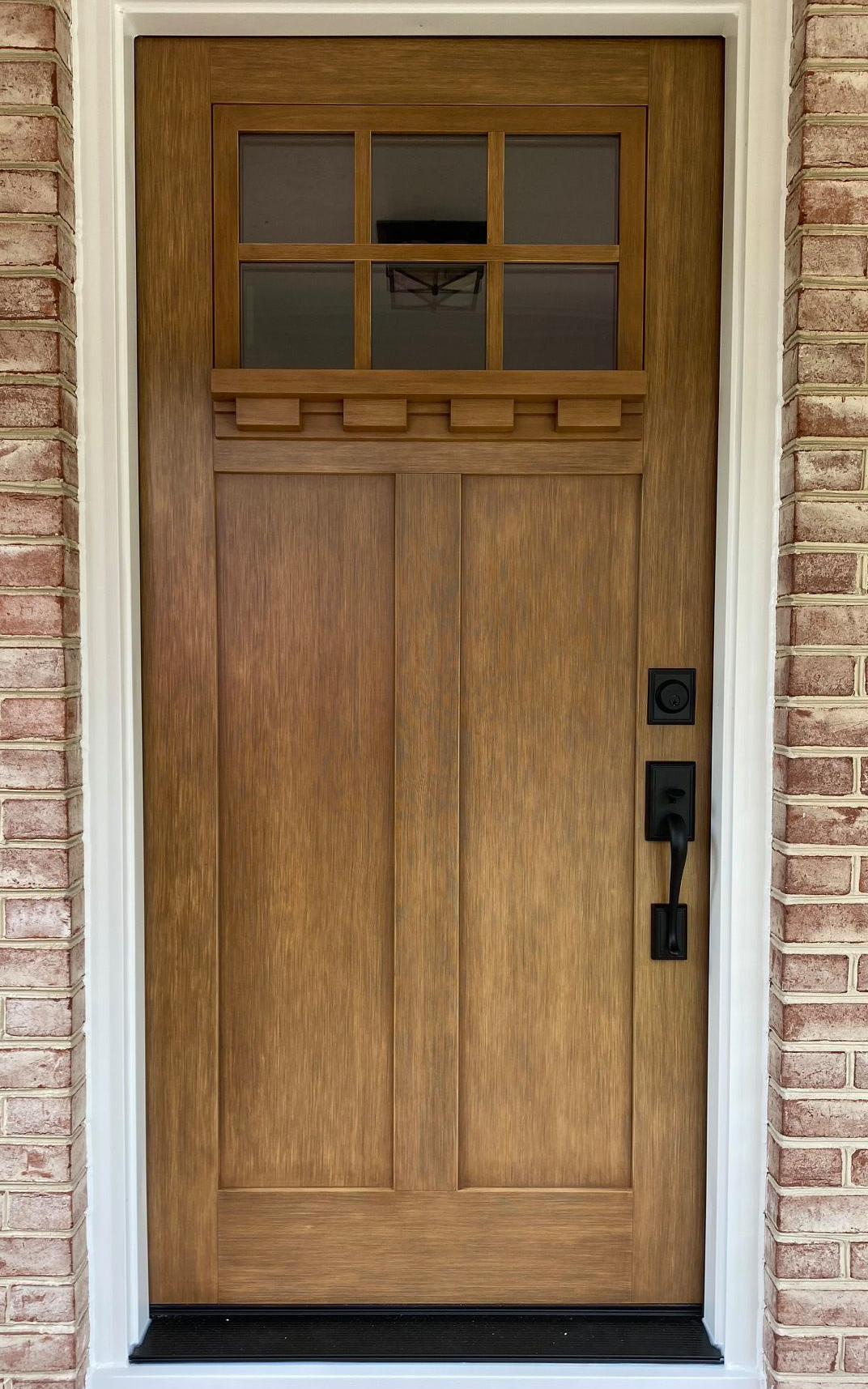 Wooden colored front door
